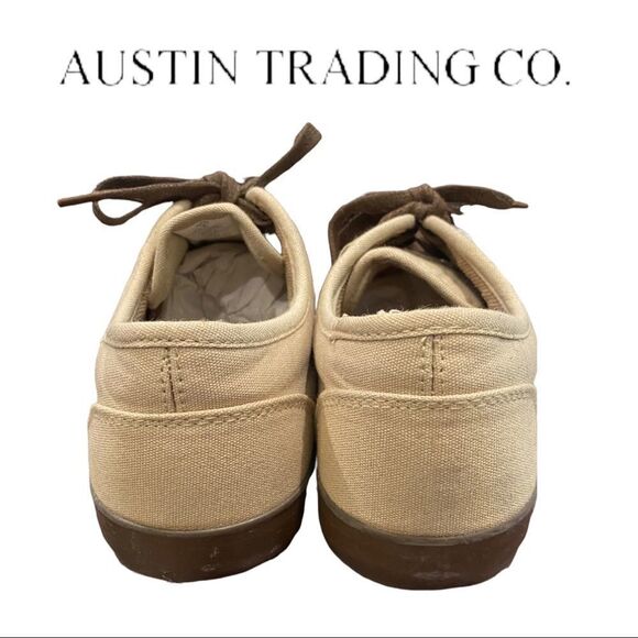 Austin Trading Co. Tan Khaki Canvas Lace Sneakers 6 - Picture 5 of 7